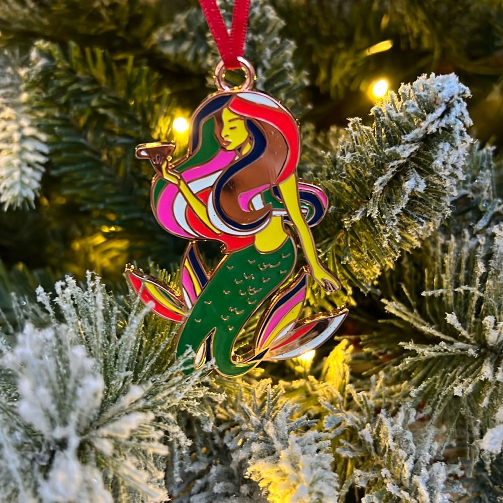 Rose gold Starbucks mermaid ornament